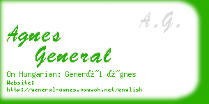 agnes general business card